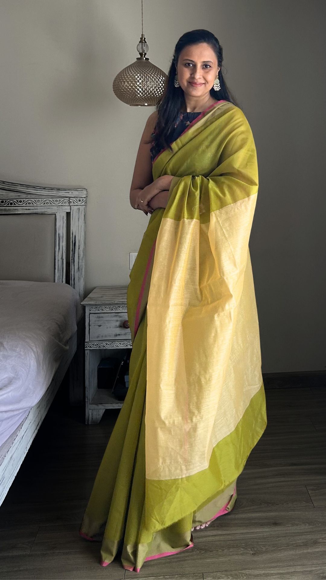 Mehendi Green Cotton Saree