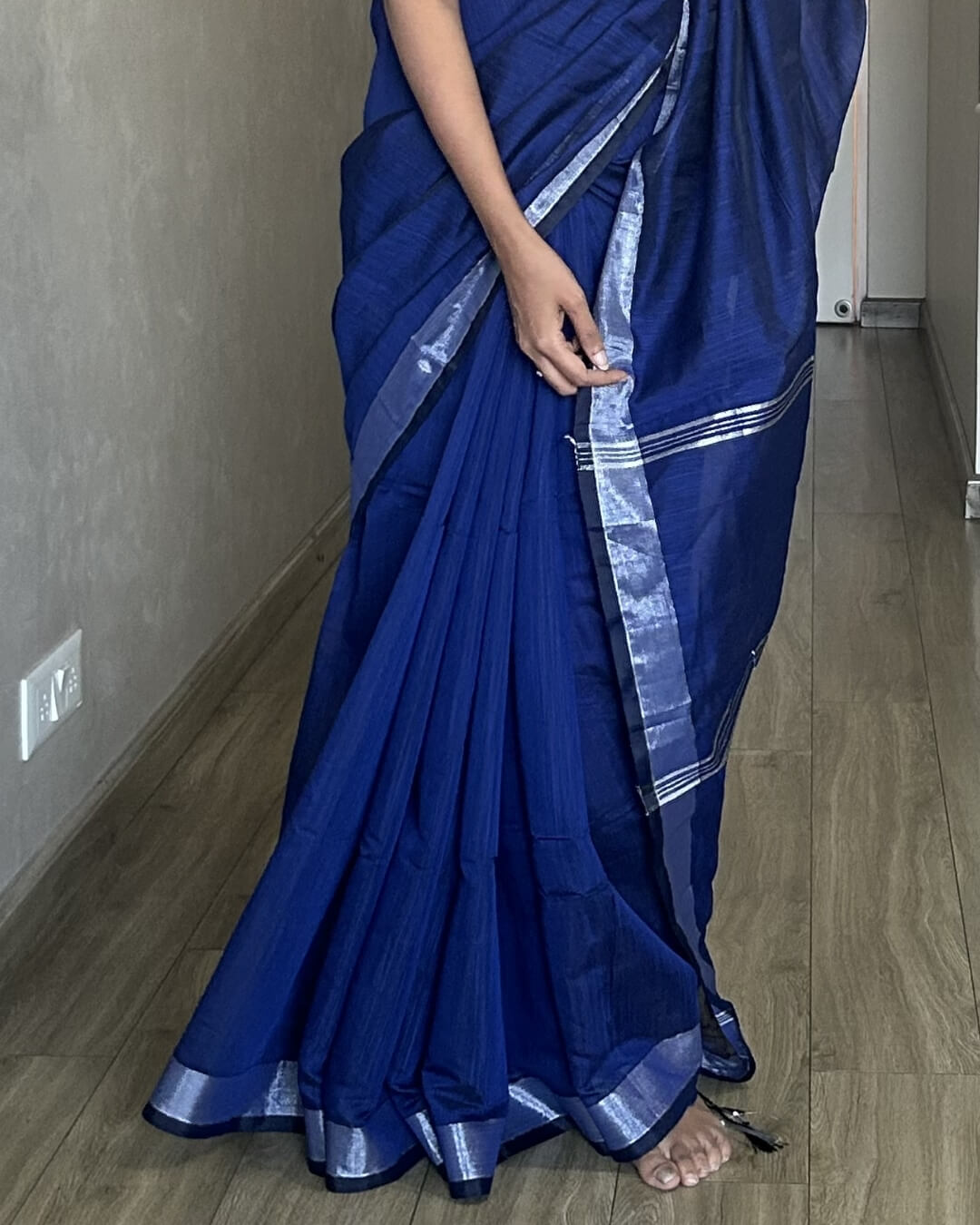 Nilaya Blue Cotton Saree