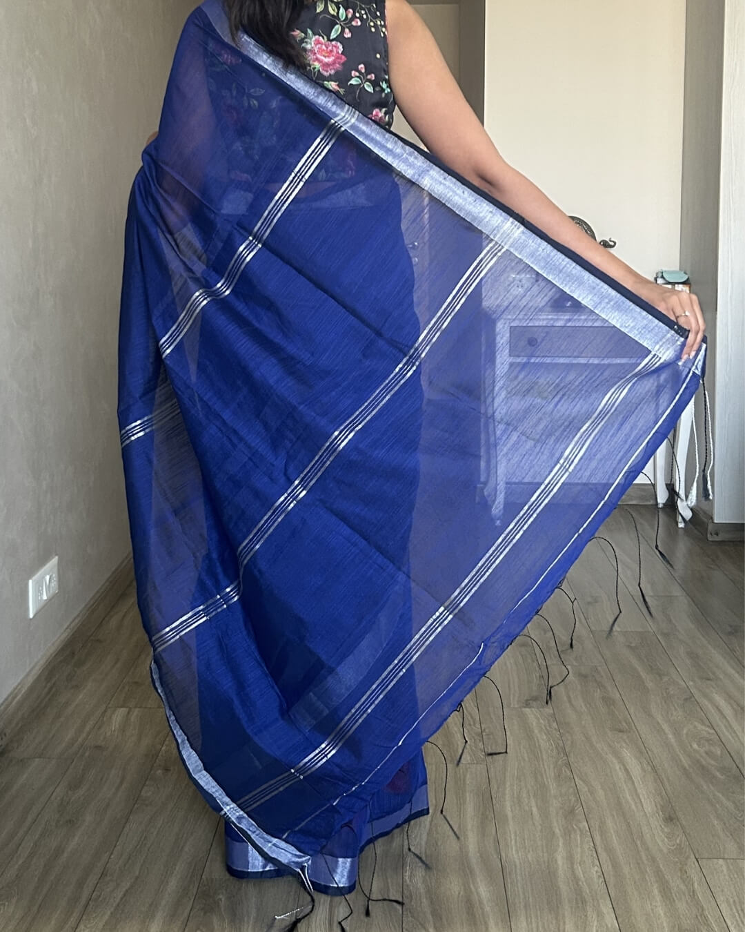 Nilaya Blue Cotton Saree
