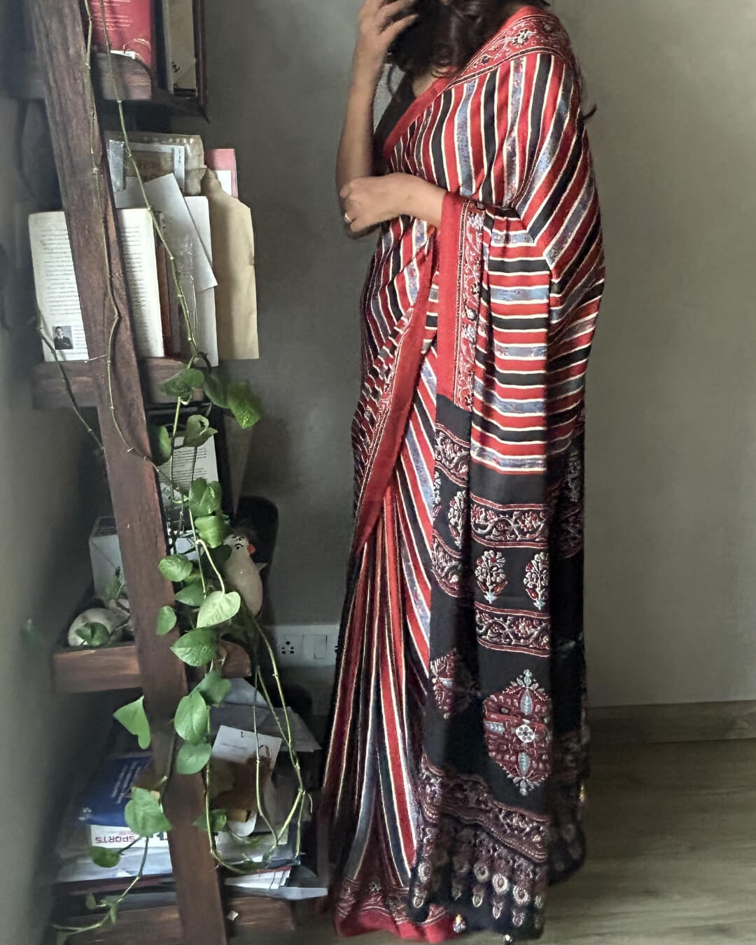 Alina Ajrakh Modal Saree