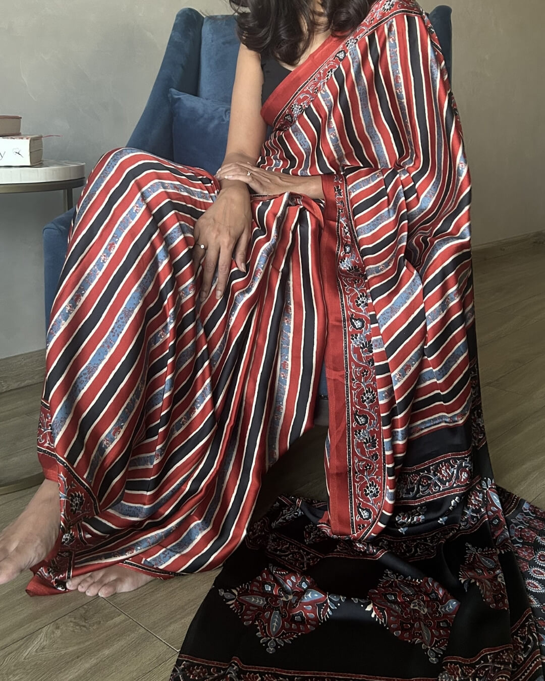 Alina Ajrakh Modal Saree
