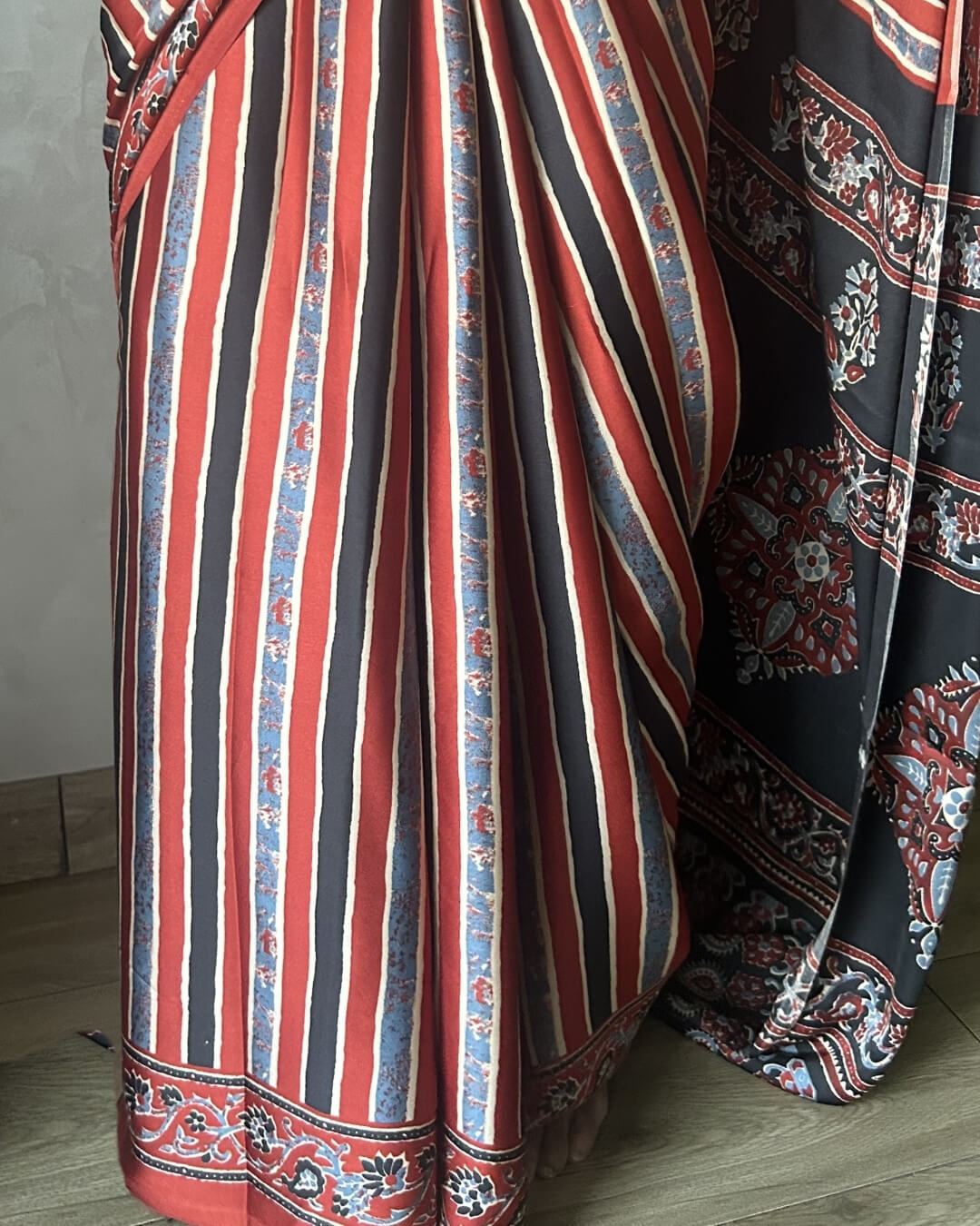 Alina Ajrakh Modal Saree