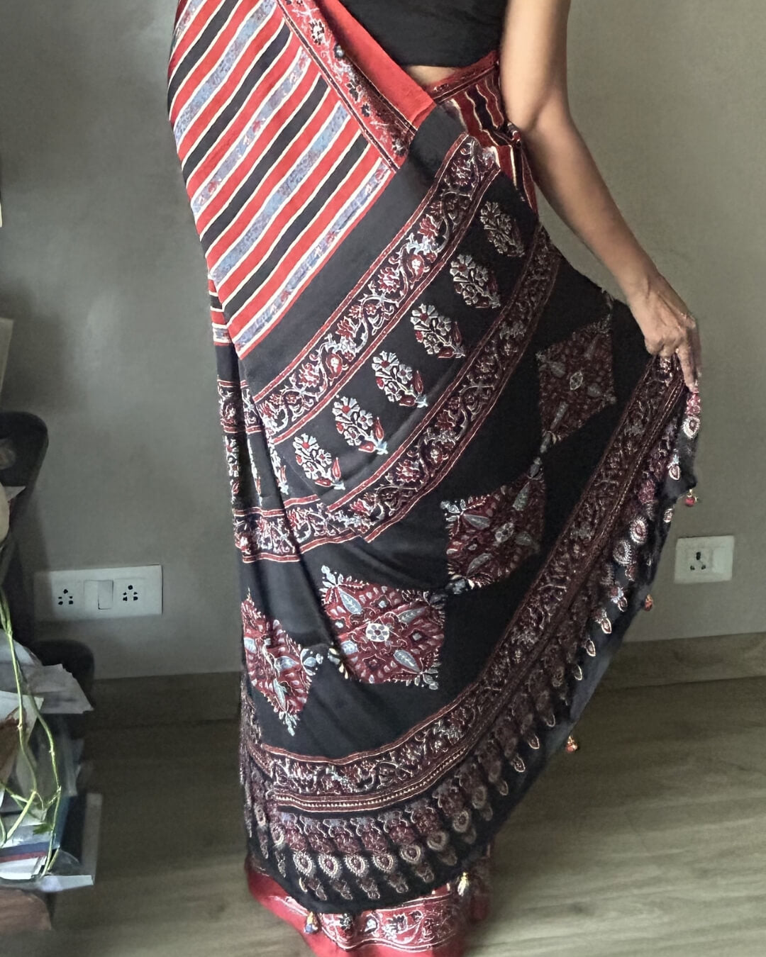 Alina Ajrakh Modal Saree