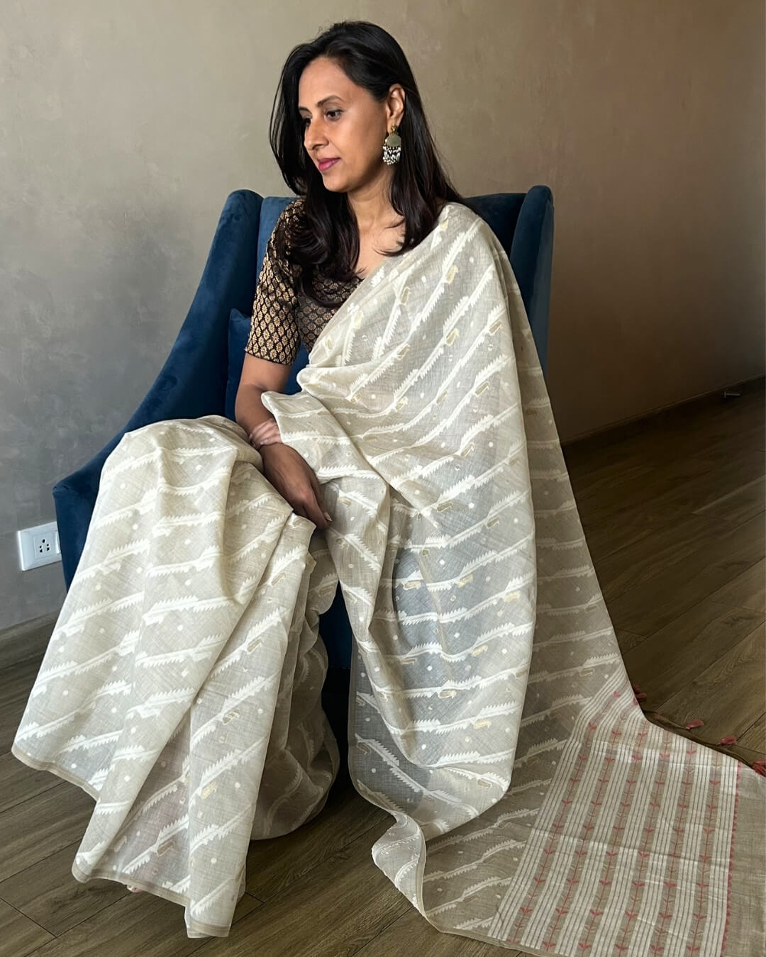 Aranya Forest Ivory Saree