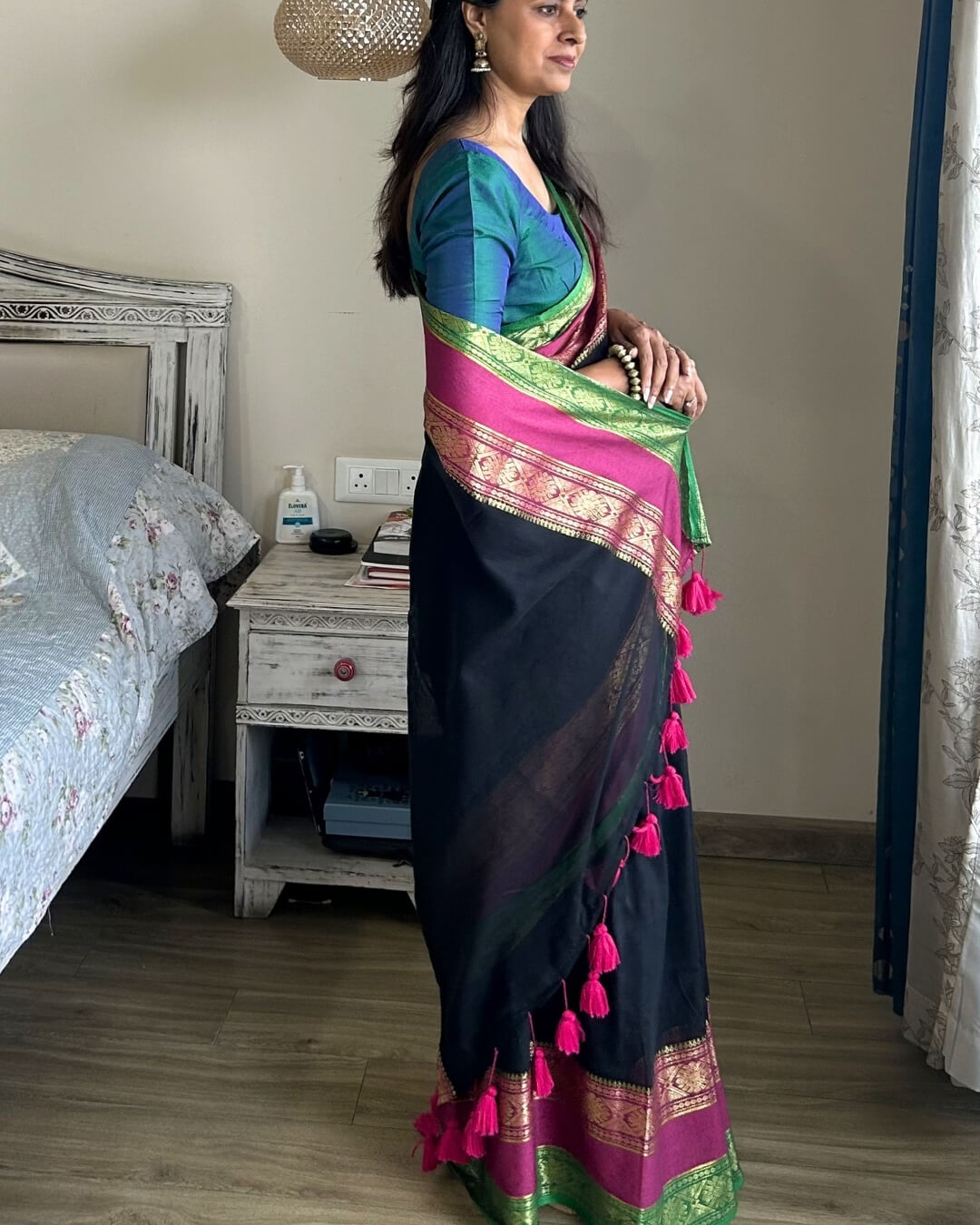 Nishigandha Mulmul Saree with Kanchi Border
