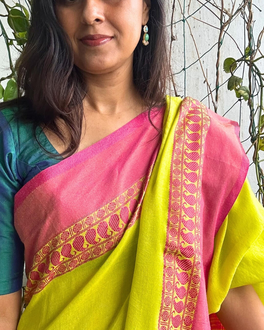 Rangrez Neon Green Tant Saree