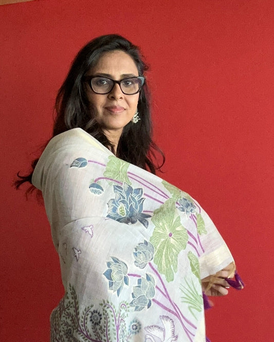 Aranya Forest Ivory Saree