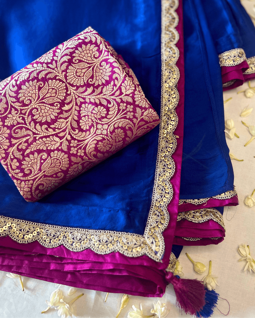 Blue weds Purple Modal Saree