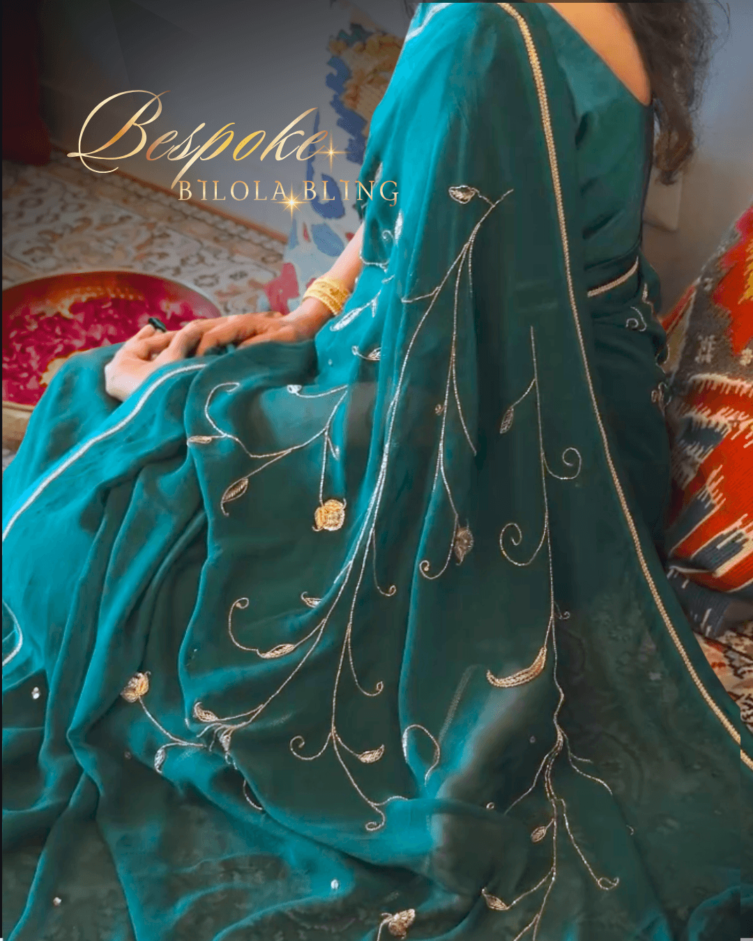 "Shayari" Green Georgette Saree