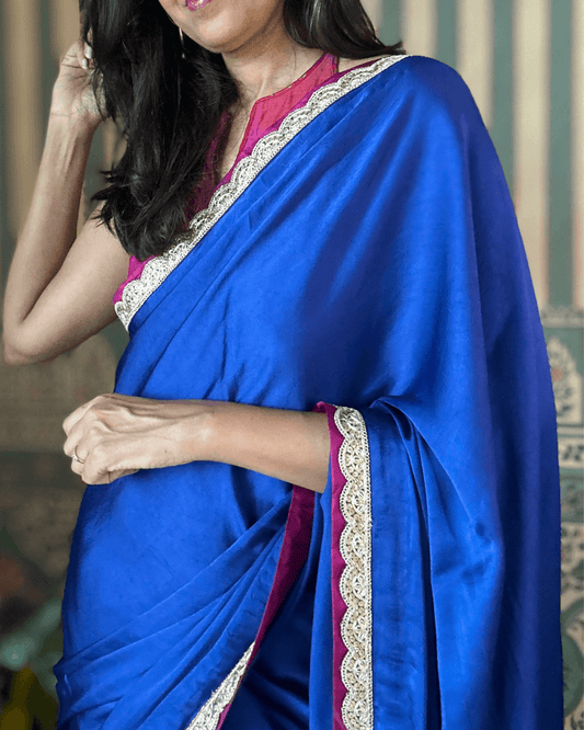 Blue weds Purple Modal Saree