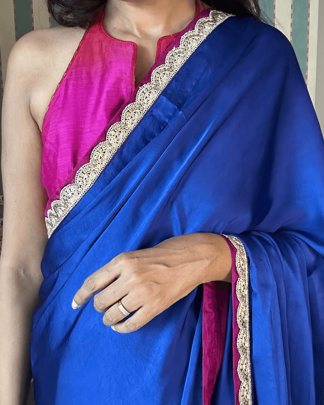 Blue weds Purple Modal Saree