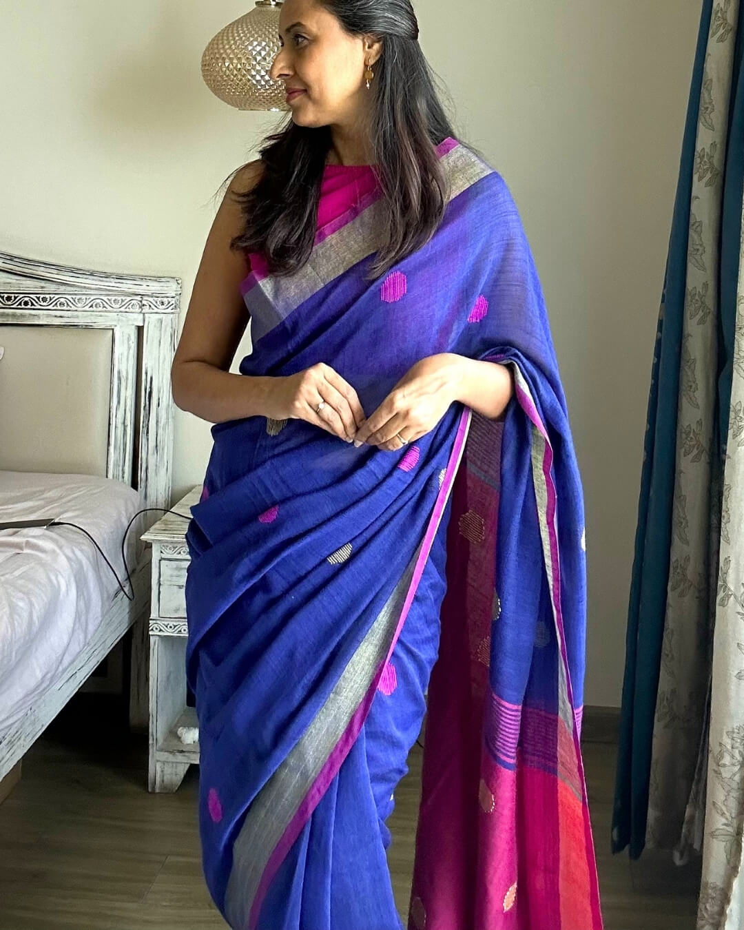 Elana Linen Jamdani Saree