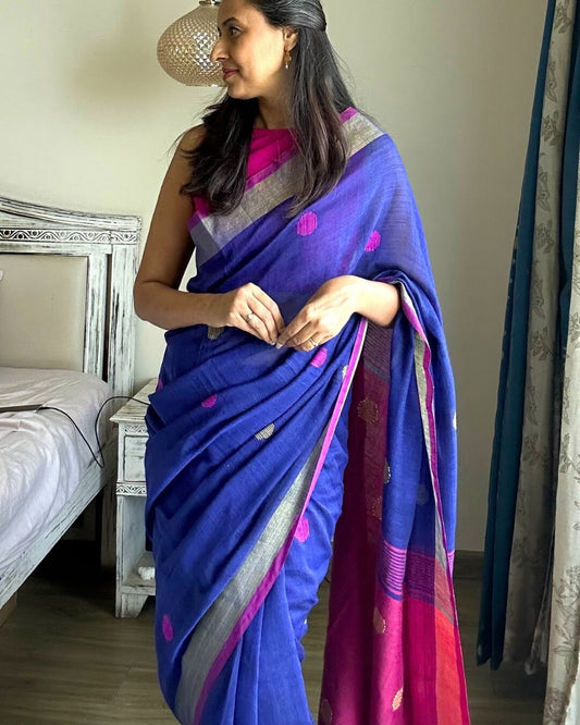 Elana Linen Jamdani Saree