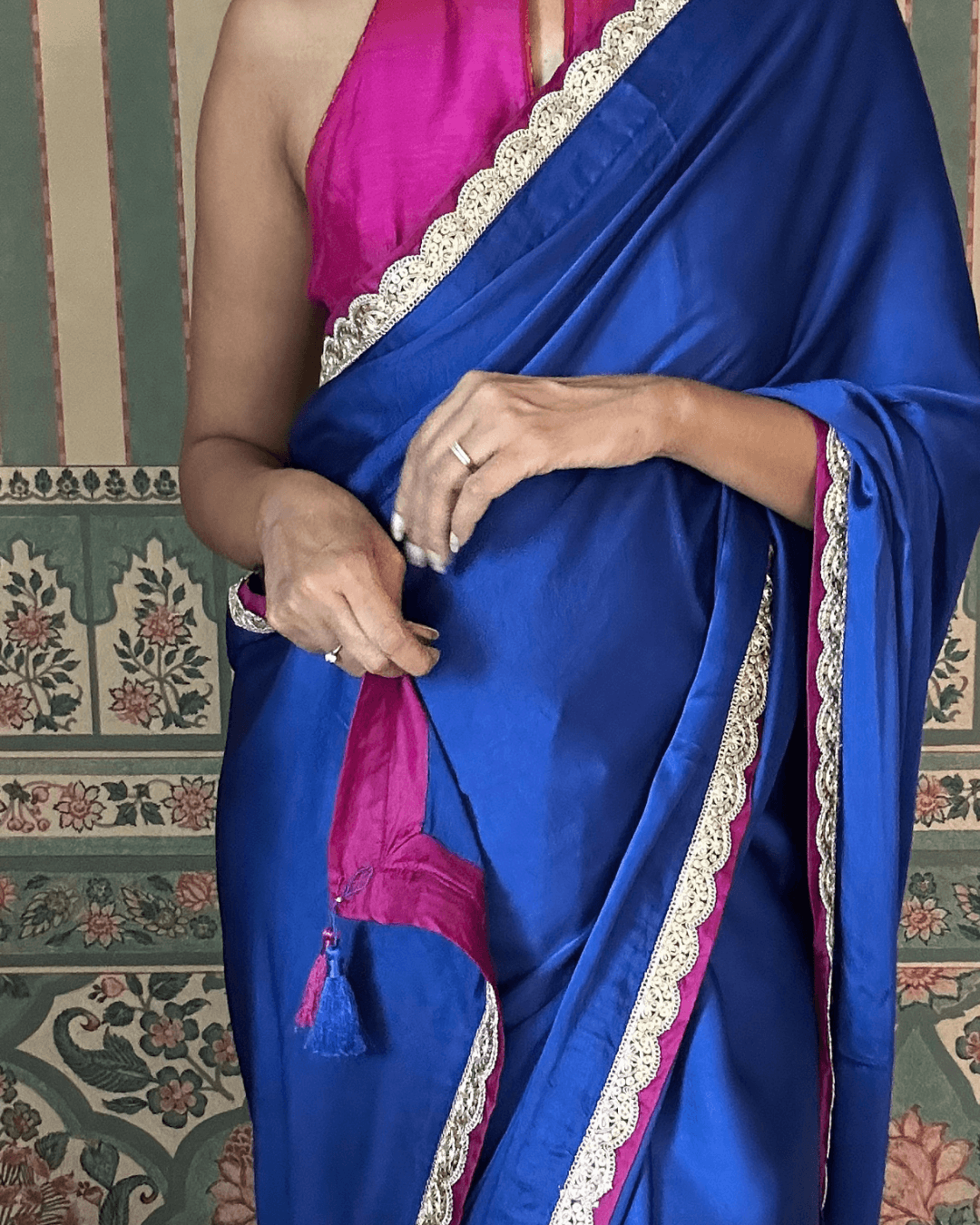 Blue weds Purple Modal Saree