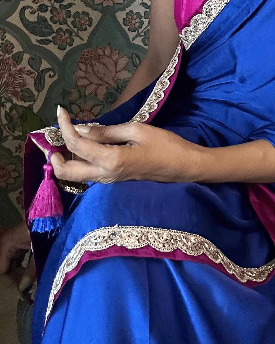 Blue weds Purple Modal Saree