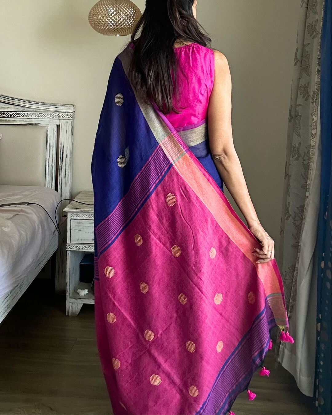 Elana Linen Jamdani Saree