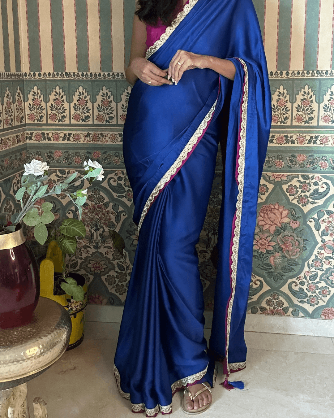 Blue weds Purple Modal Saree