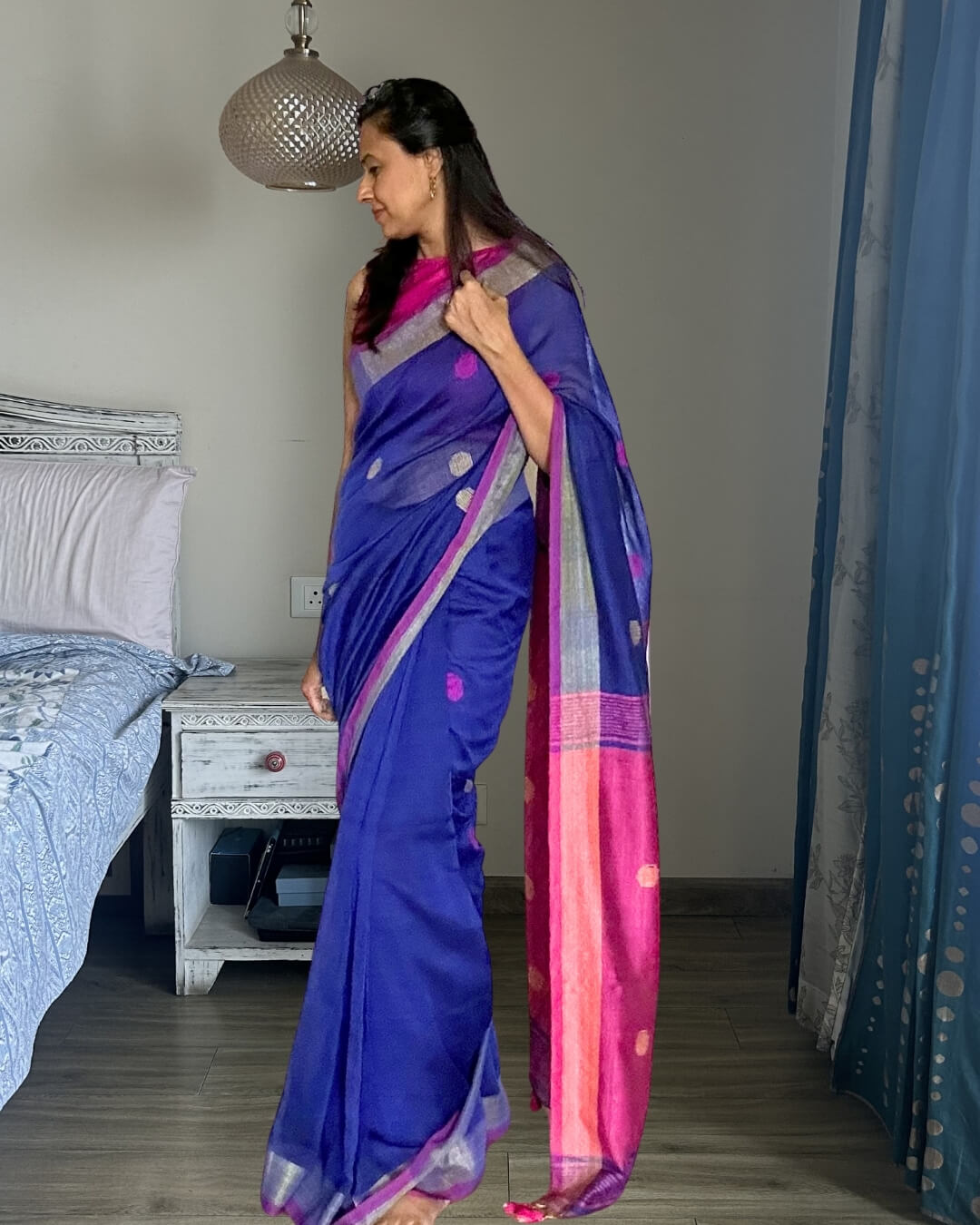 Elana Linen Jamdani Saree