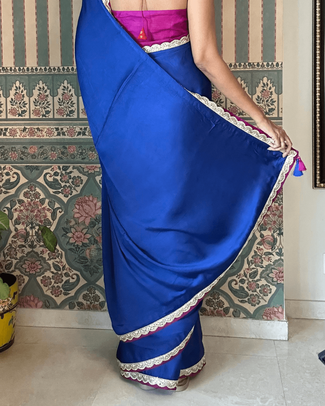 Blue weds Purple Modal Saree