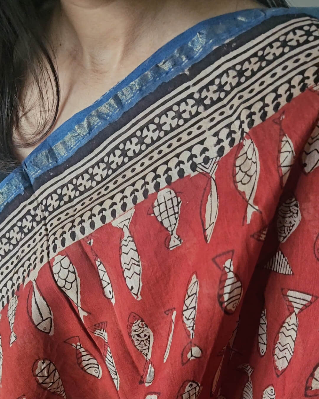 Meenakshi Chanderi Hand Block Printed Saree