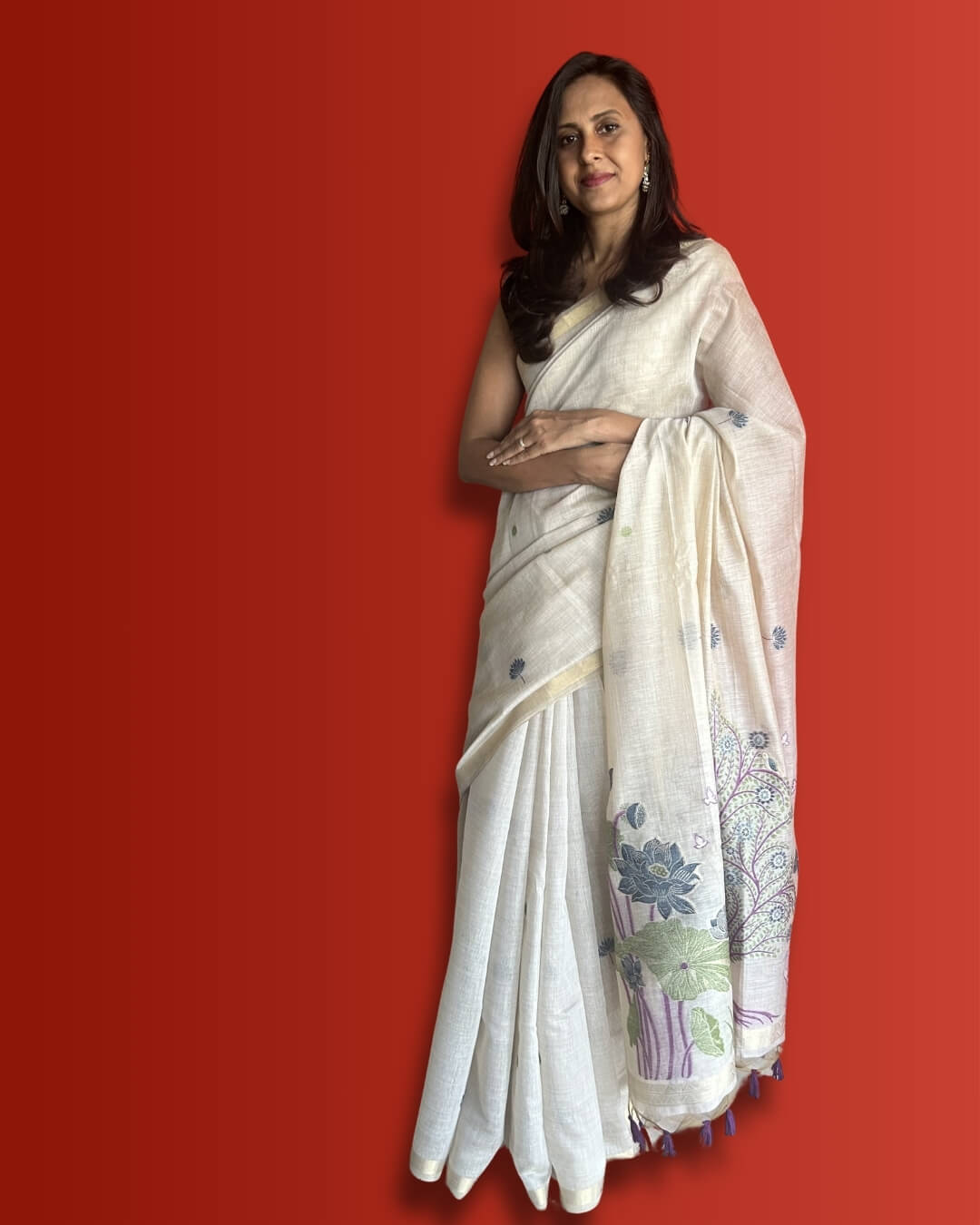 Aranya Forest Ivory Saree