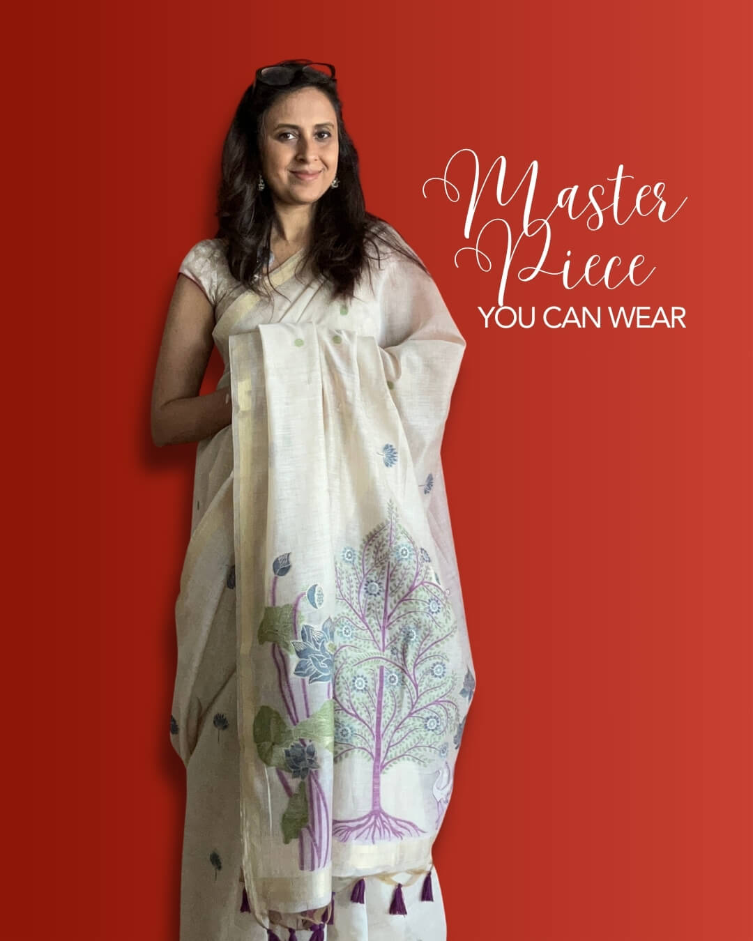 Aranya Forest Ivory Saree
