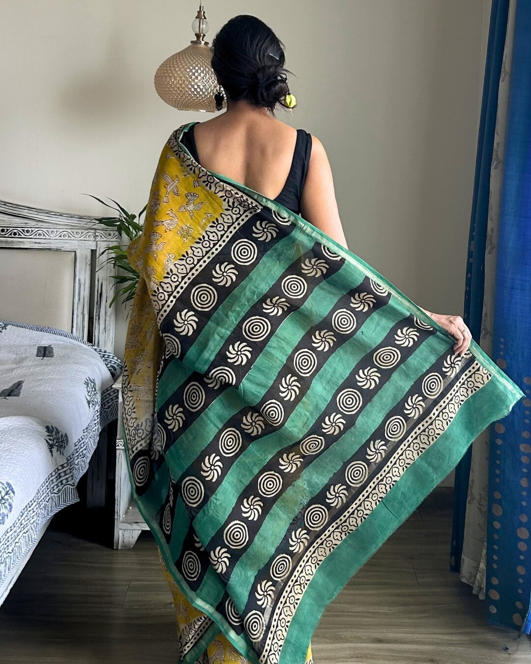 Basant Chanderi Hand Block Printed Saree