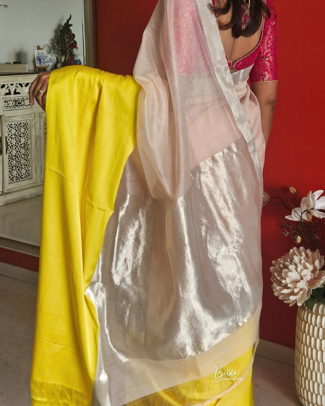 Elara Blush Pink Chanderi Silk Saree