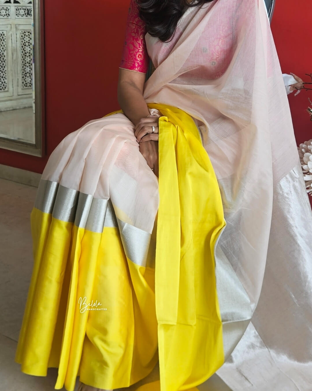 Elara Blush Pink Chanderi Silk Saree