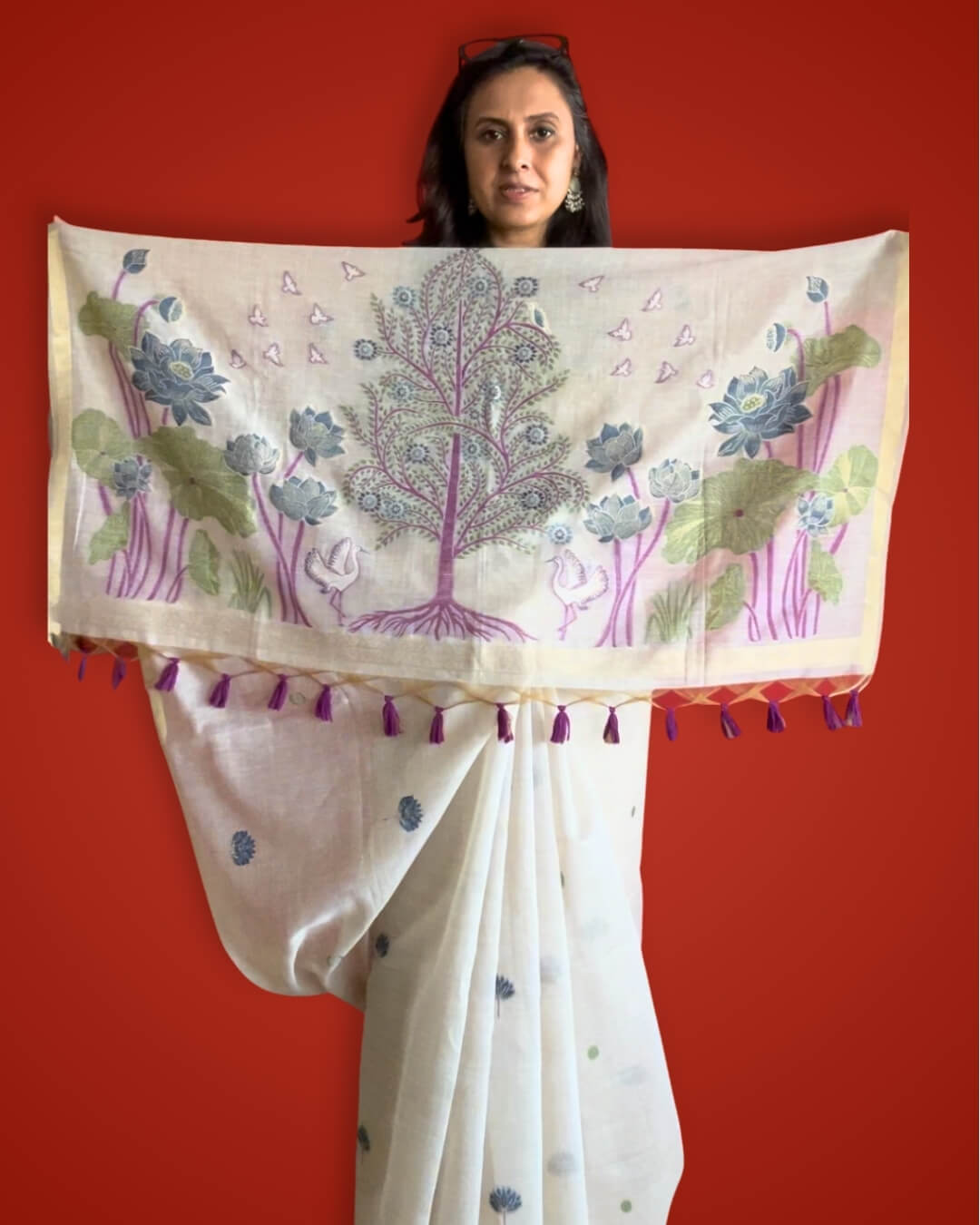 Aranya Forest Ivory Saree