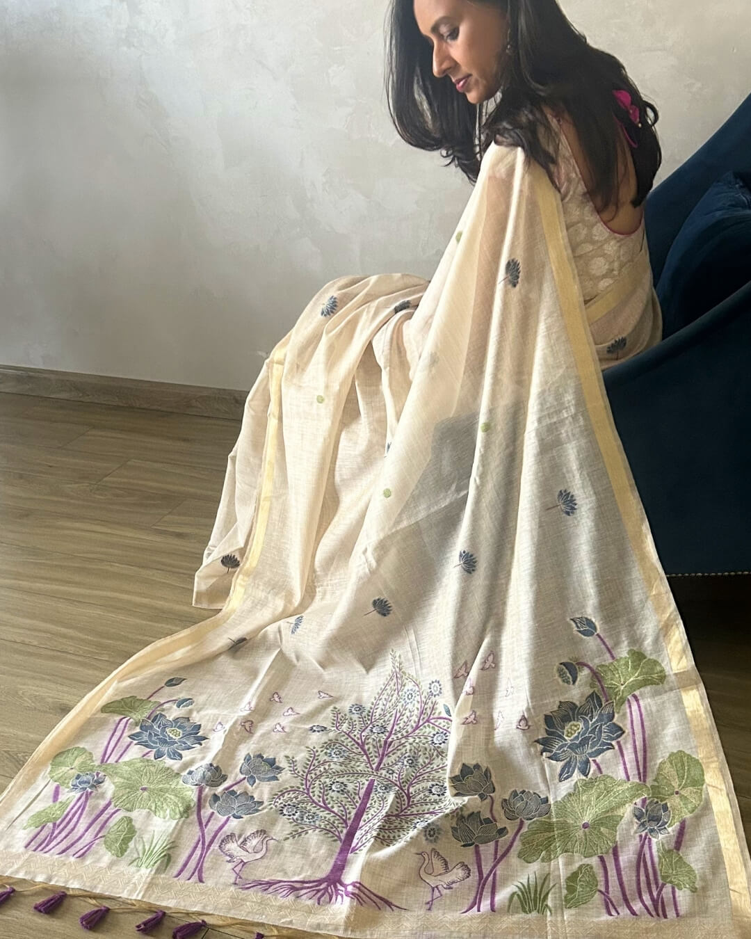 Aranya Forest Ivory Saree