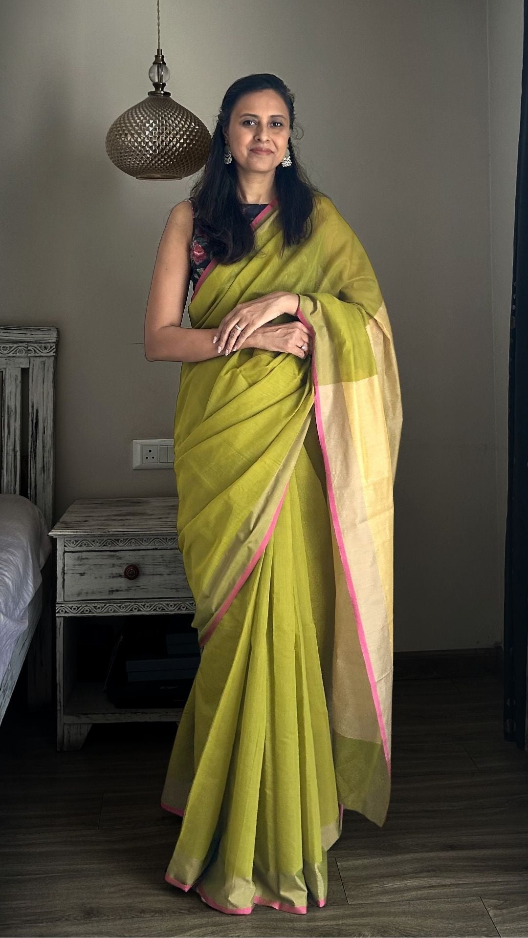 Mehendi Green Cotton Saree